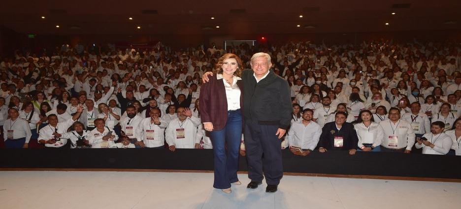 AMLO estuvo presenta en la reunión estatal del Banco del Bienestar del estado