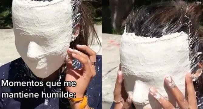 Se aplicó una mascarilla embellecedora de yeso