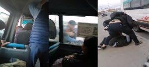 Golpean a chofer de una combi por tratar mal a usuarios