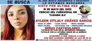 Reportan a Ayleen Citlaly Chávez García como desaparecida