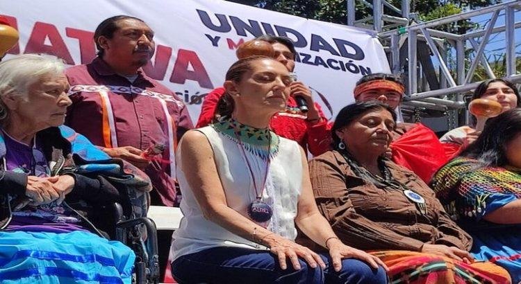 Desde Tijuana Sheinbaum asegura que va arriba en la encuesta de Morena