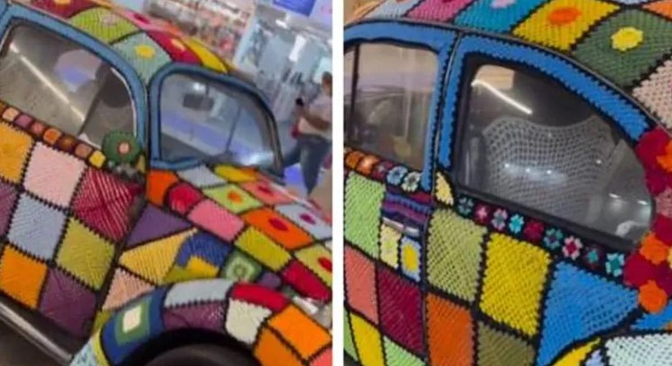 Le tejió un forro a su VW