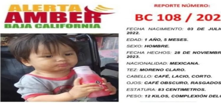 Activan la Alerta Amber en Tijuana por la desaparición del menor Mateo Adrián Herrera García.