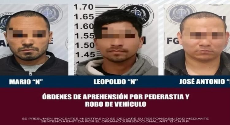Detienen a 3 por abuso a menor y robo de vehículos