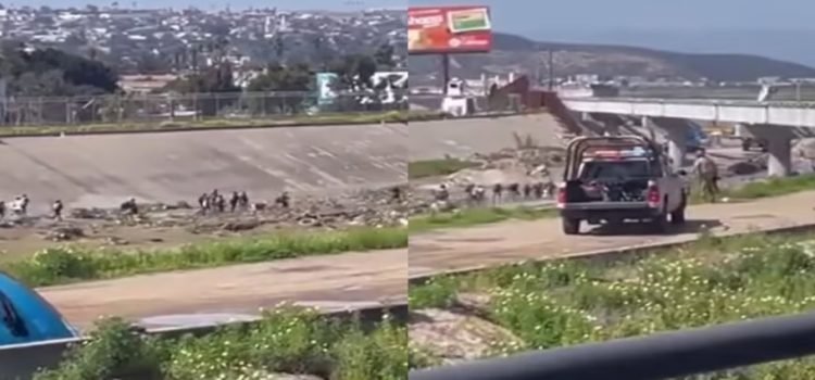 Rescatan a nueve migrantes del cruce masivo en la canalización del Río Tijuana