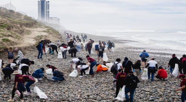 Recolectan 1 tonelada de basura en playas de Tijuana