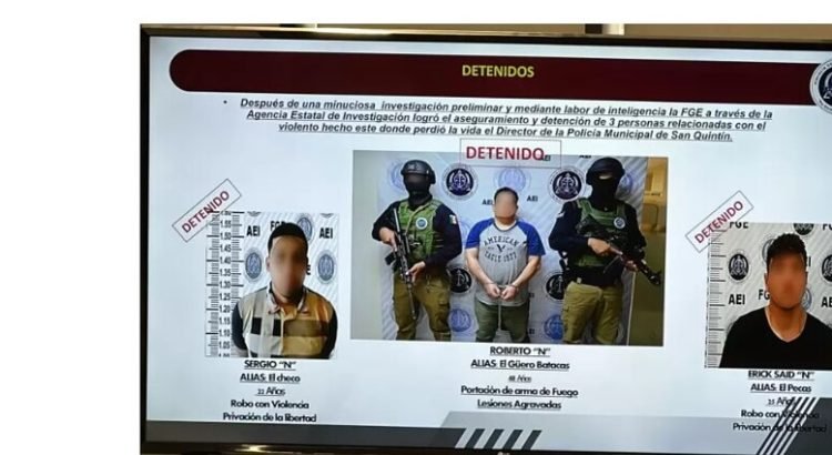 Detienen a tres presuntos implicados en asesinato del director de la policía de San Quintín