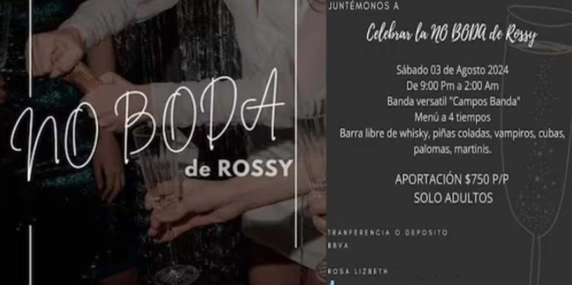 Rosy Puente, una novia regiomontana, canceló su boda, pero no la fiesta y vendió en 750 pesos el boleto para disfrutar de cena, música y bebida.