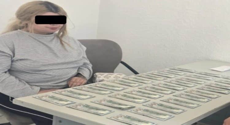 Detienen a ciudadana americana con más de 900 mil pesos