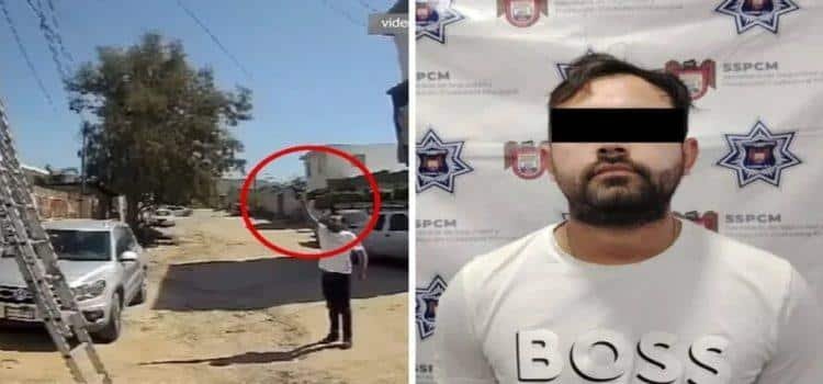 Detienen a hombre por disparar a trabajador que quitaba cámara ilegal