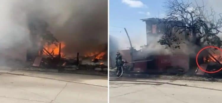 Incendio consume dos cuartos de madera y una casa