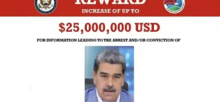 Ofrece la DEA 25 millones de dólares por la captura de Nicolás Maduro