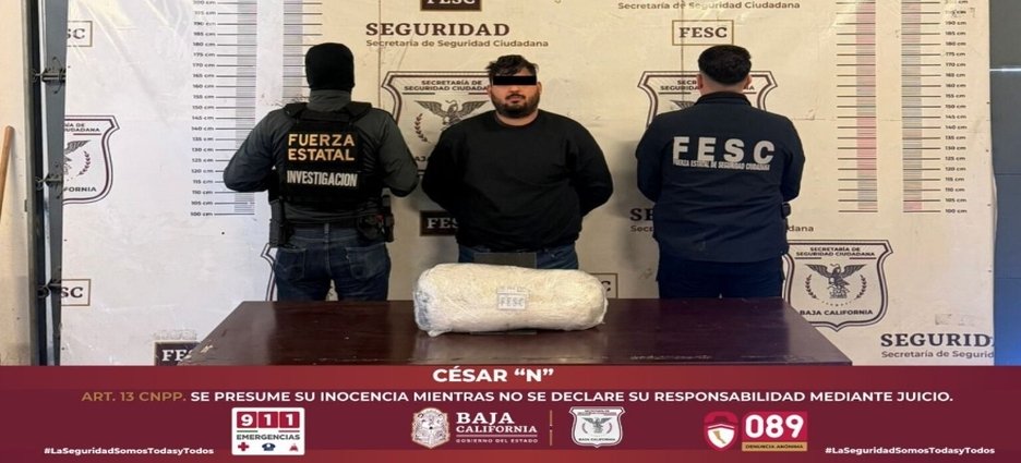 FESC detiene a hombre con más de 12 kilos de metanfetamina en Tijuana